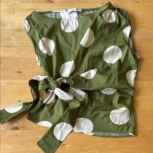 Green Polka Dot Women's Top